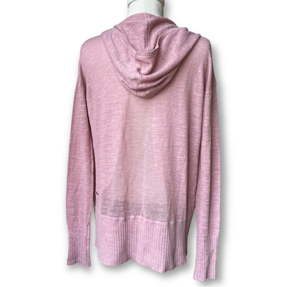 Lululemon NWOT Calm and Collected Wrap Linen Hooded Cardigan Sweater Pink S 4 6 - Picture 6 of 11